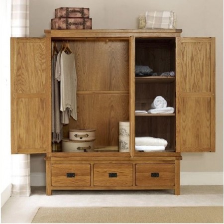 Rustic - BR02 : Trọn Bộ Phòng Ngủ Gỗ Sồi - 3 Món
